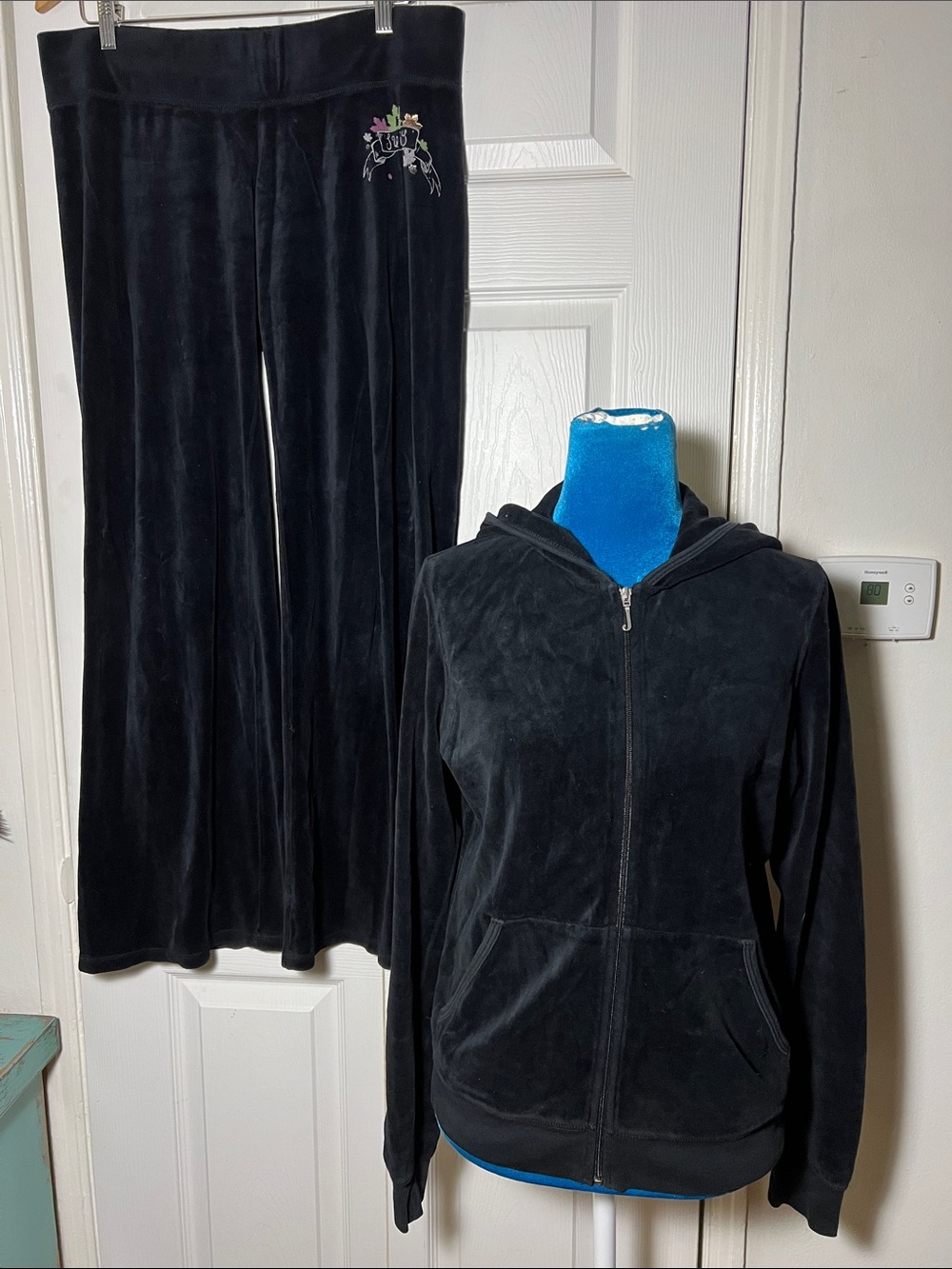 Vintage Juicy Couture Black Velour Tracksuit Women’s Large